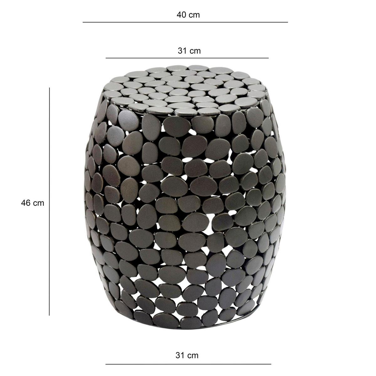 BEISTELLTISCH WL7.367 - Schwarz, Design, Metall (40/46/40cm) - Livetastic