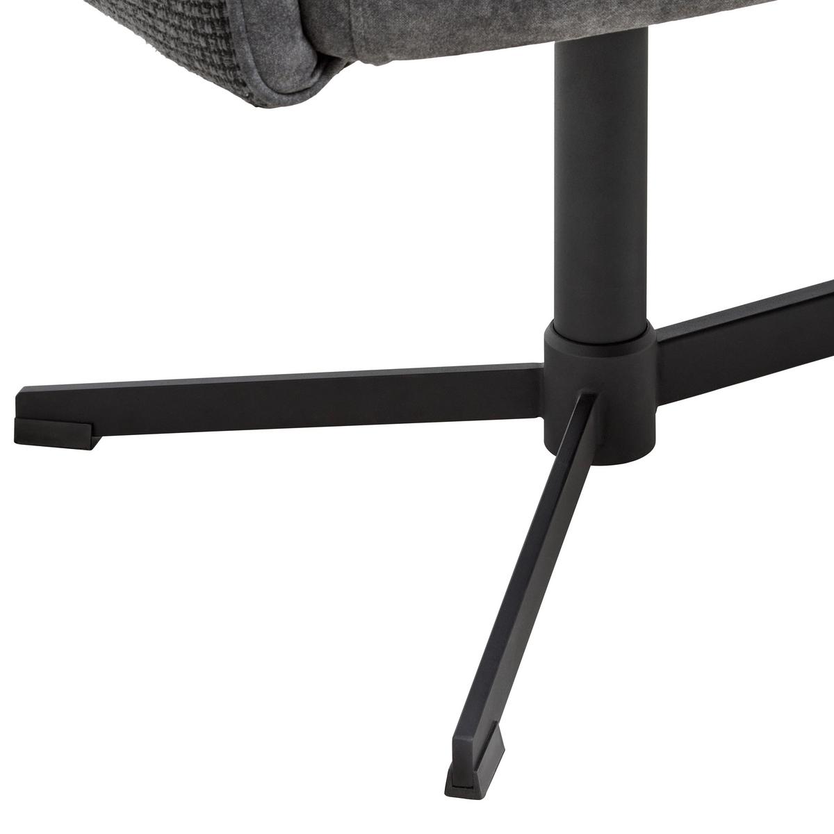 Sitbank Valletta Anthrazit/Schwarz - Anthrazit/Schwarz, MODERN, Textil/Metall (170/85/61cm) - Premium Living