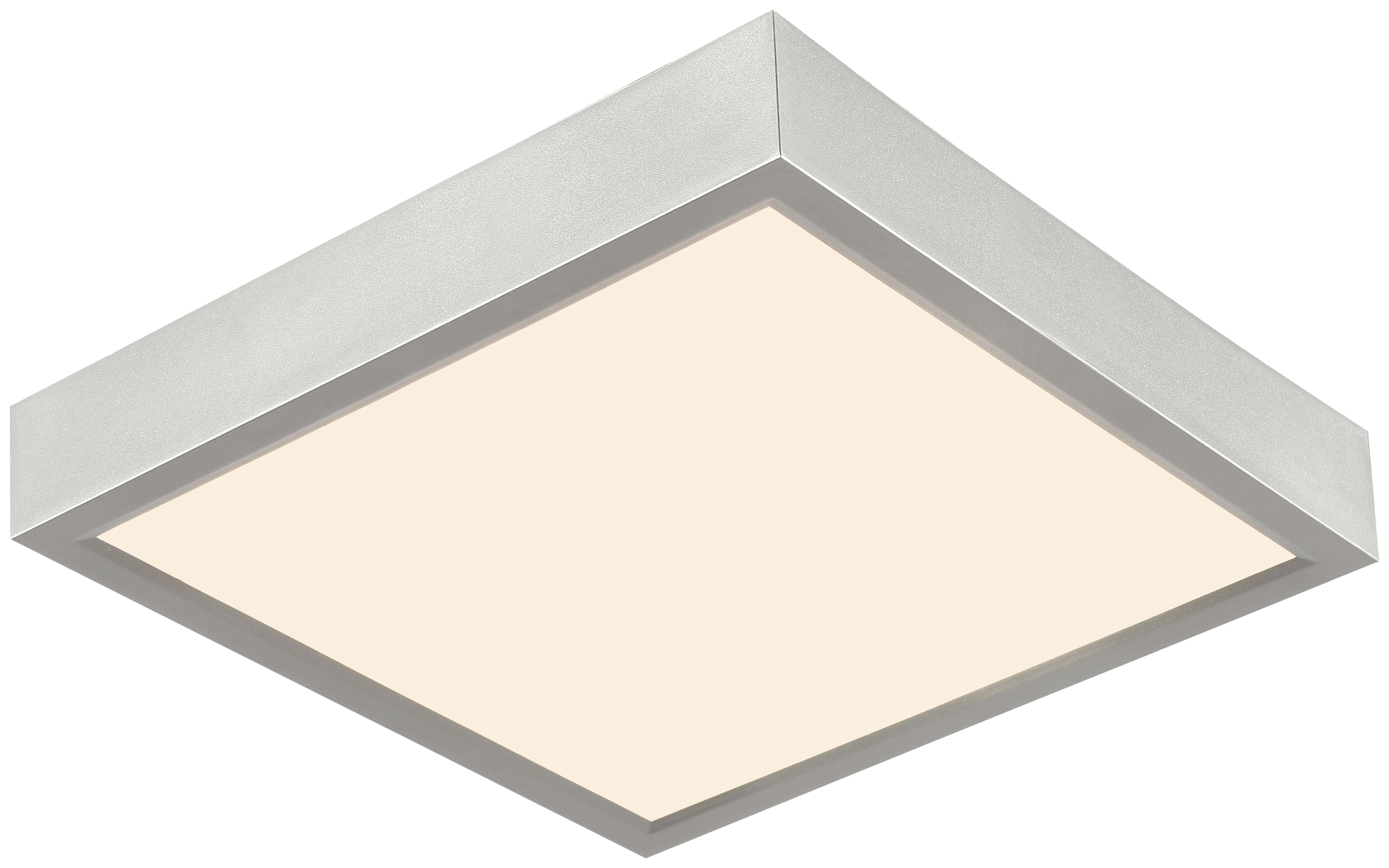 Led Mennyezeti Lámpa Fridolin 22,5/22,5cm - ezüstszínű, Romantik / Landhaus, műanyag (22,5/22,5/3,6cm) - Modern Living