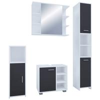 Badezimmer Zalo 4-tlg. ca. 120 cm Weiß/Schwarz - Schwarz/Weiß, MODERN, Holzwerkstoff (120cm) - MID.YOU