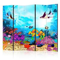 Paravan Colourful Fish I, 5-Delni, Dvostranski - večbarvno, Basics, tekstil/les (225/172/3cm) - artgeist