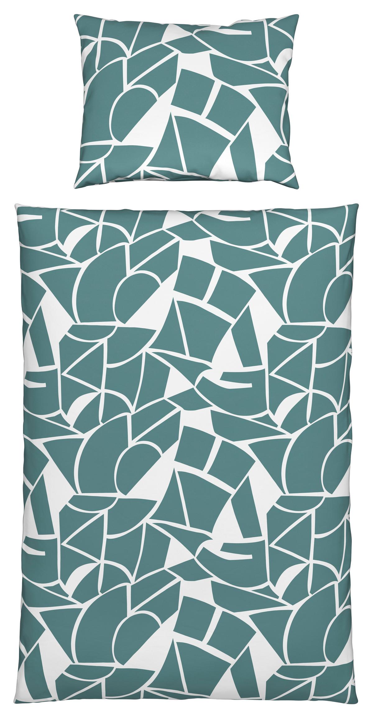 Posteljina Axel 140x200/60x80 Cm - bijela/plava, Moderno, tekstil (140/200cm) - Mömax