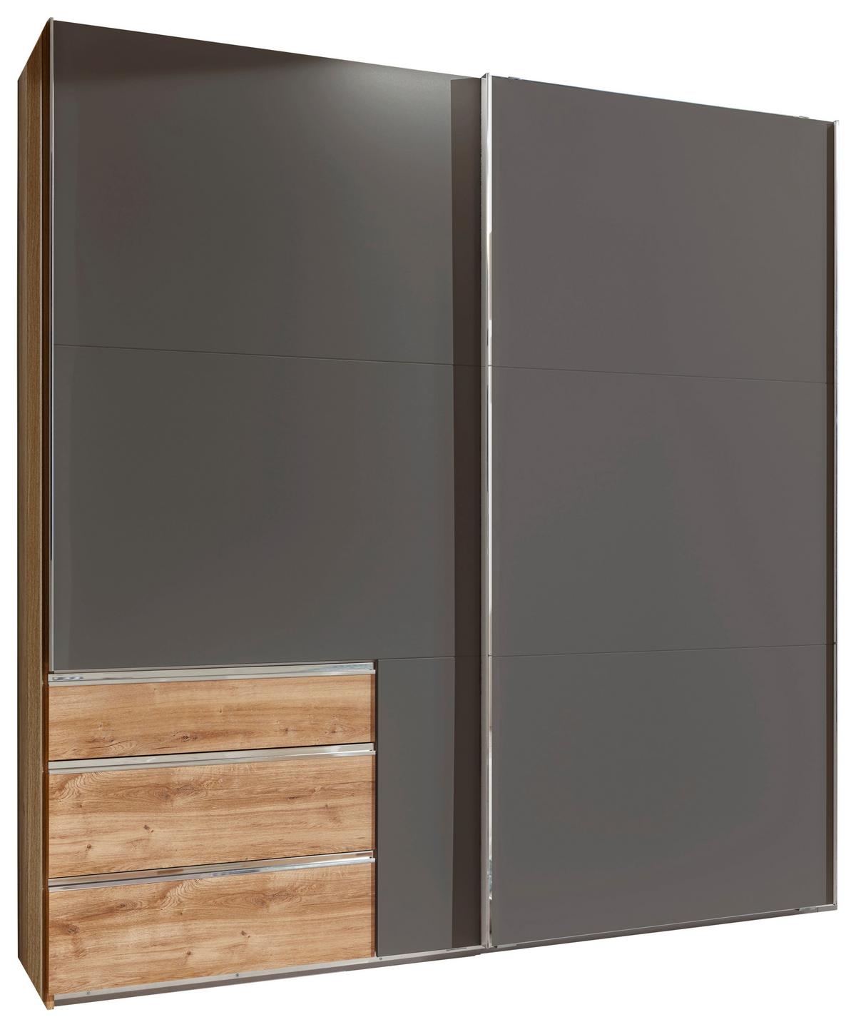 Ormar S Kliznim Vratima Level 36a - boje grafita/boje hrasta, Moderno, drvni materijal/metal (250/216/65cm) - Modern Living