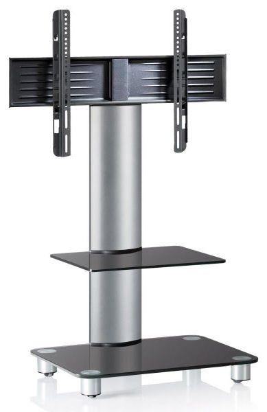 Stojalo Za Tv Tosal V Črno Srebrni, 60cm - srebrne barve/črna, Konvencionalno, kovina/steklo (60/100/44cm) - MID.YOU