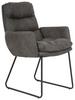Armlehnstuhl in Grau - Schwarz/Grau, Modern, Holz/Textil (62/90,5/71cm) - Modern Living