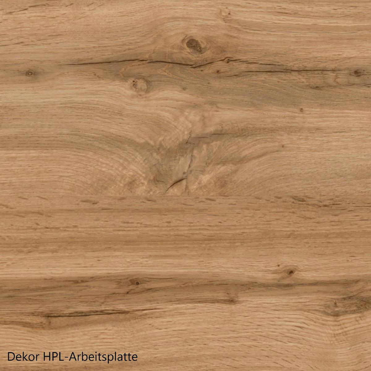 Küchenzeile Monza mit Geräten ca. 300 cm Weiß/Eiche + Spüle - Weiß Hochglanz/Eiche Wotan, LIFESTYLE, Holzwerkstoff (300cm) - Held