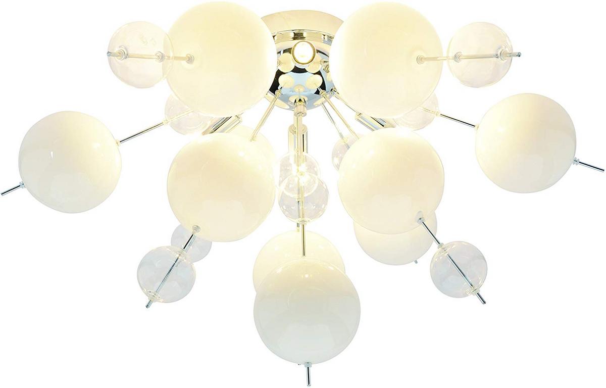 Deckenleuchte Explosion max. 20 Watt - Klar/Chromfarben, Design, Glas/Metall (57/57/38cm) - Näve