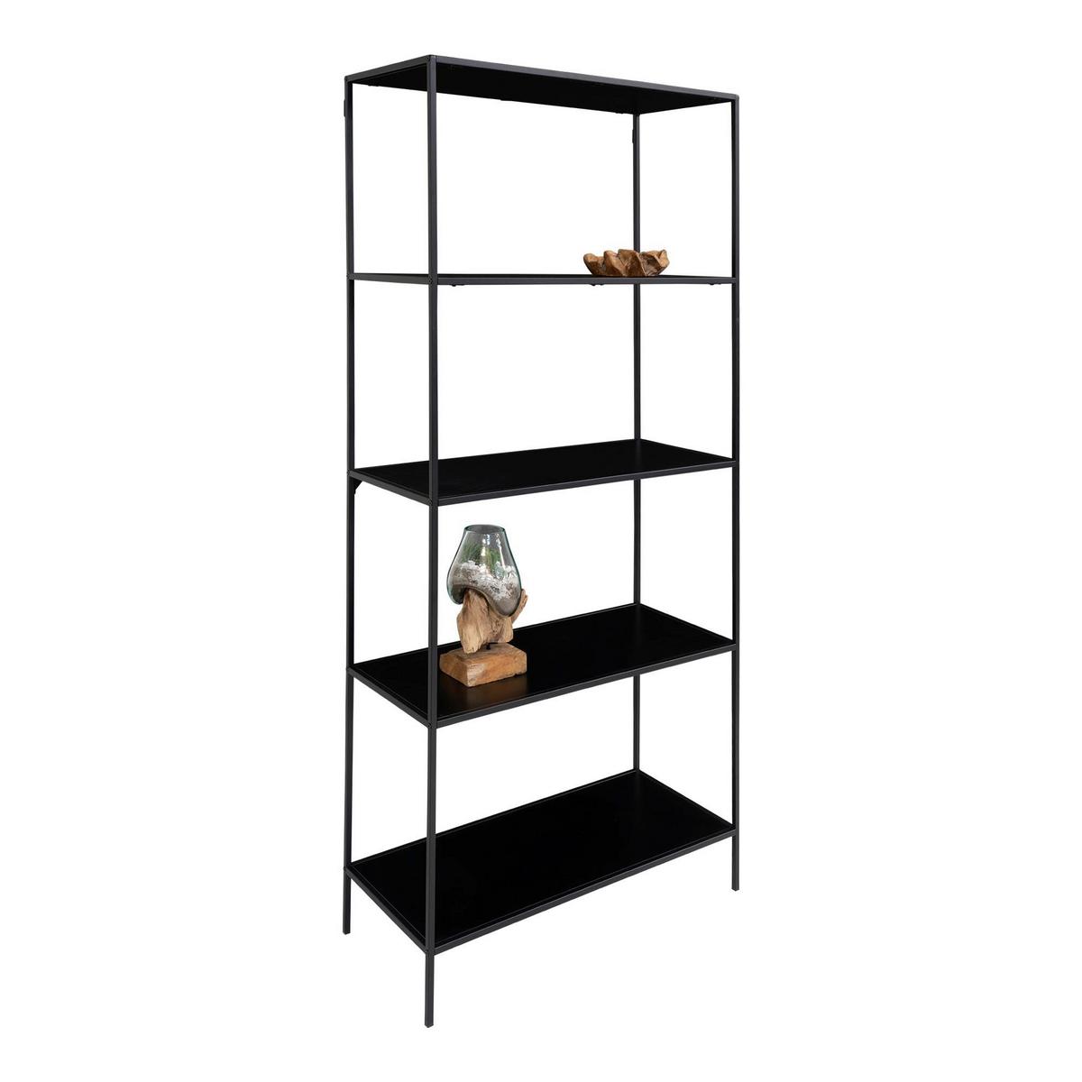 Regal Vita Schwarz - Schwarz, Design, Holzwerkstoff/Metall (80/170/36cm) - MID.YOU