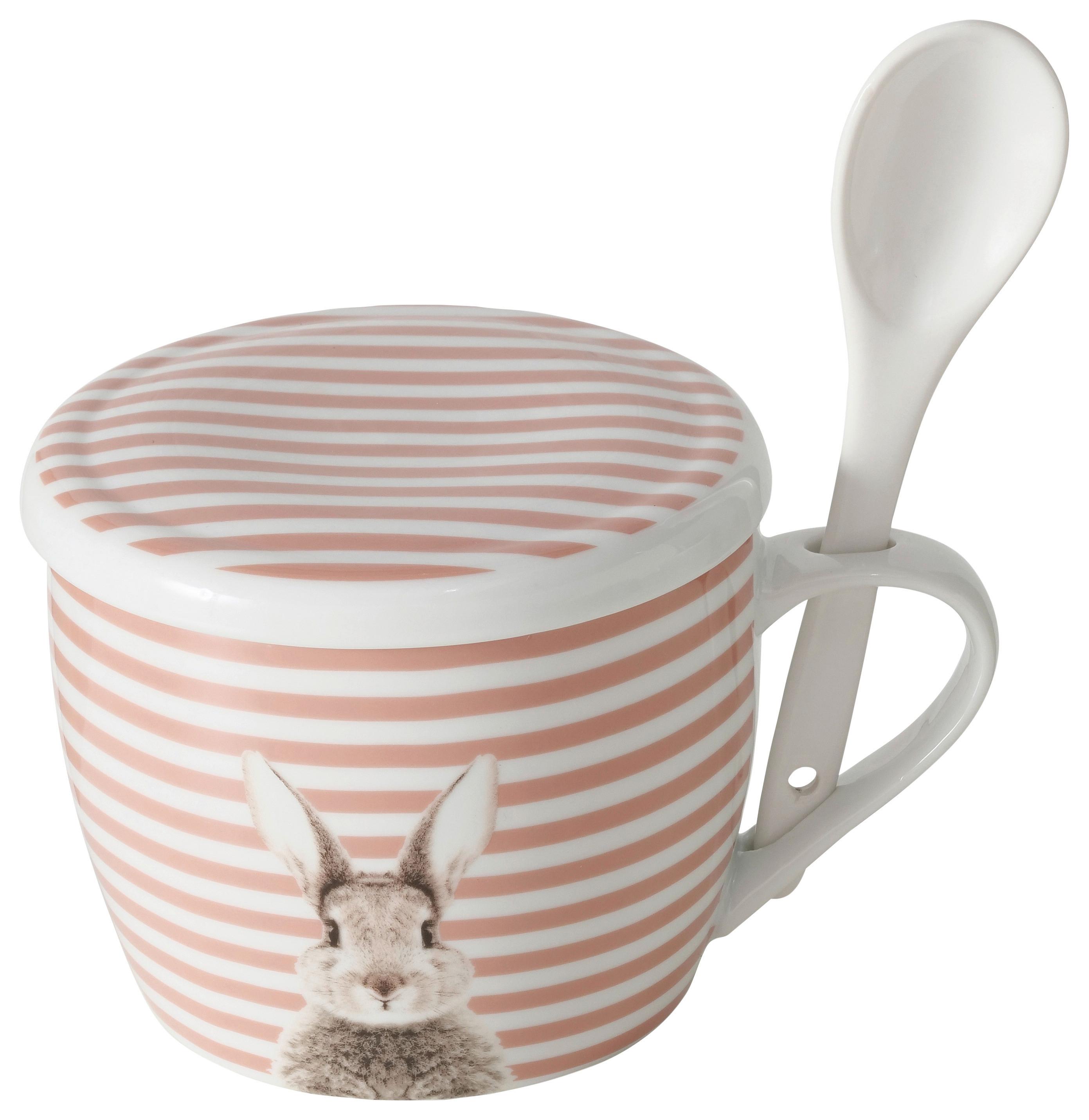 Óriásbögre Tetővel Fluffy - rózsaszín/fehér, Basics, kerámia (13/17/18cm) - Modern Living