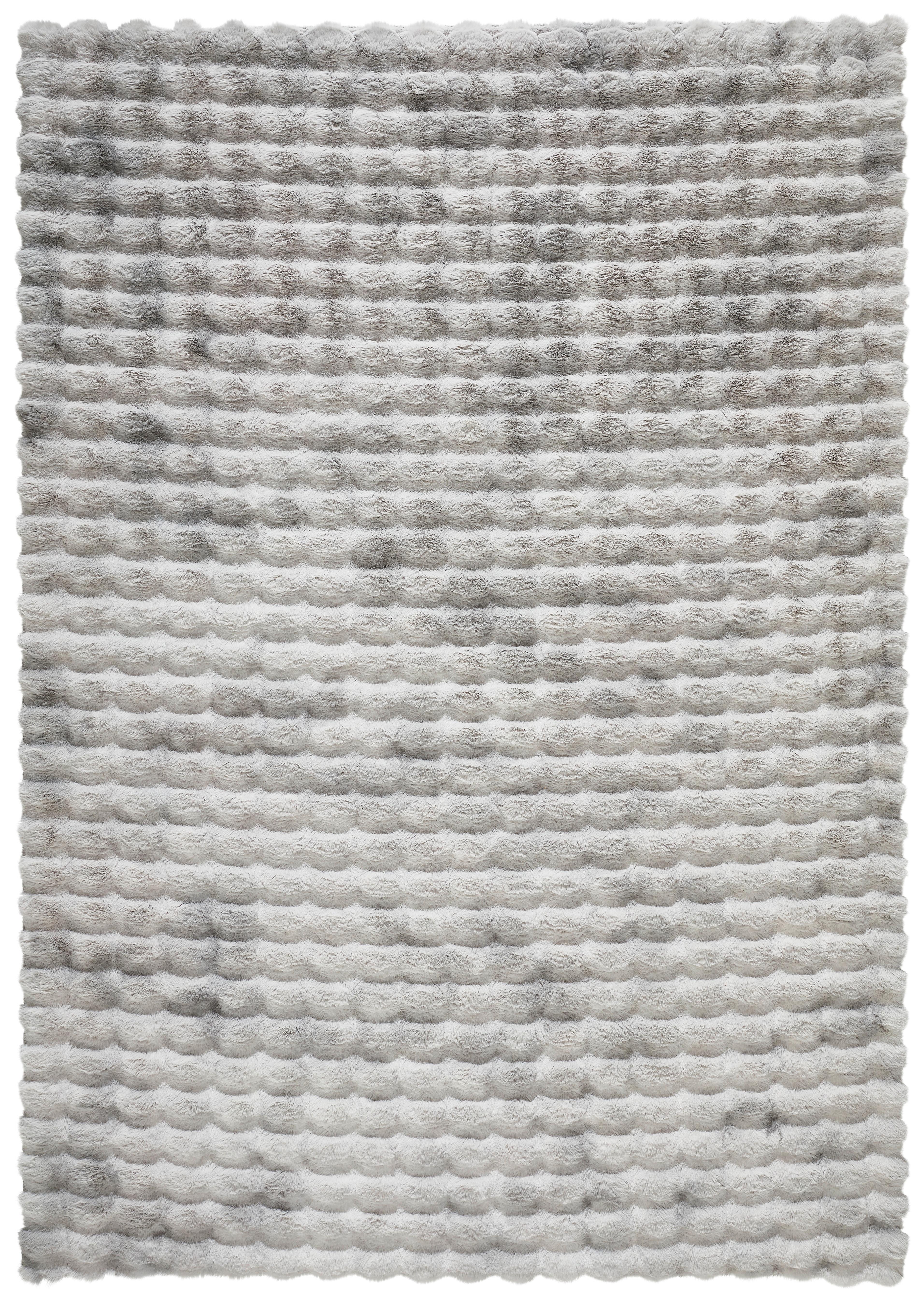DYWAN Z WYSOKIM RUNEM BUBBLES - szary, Design, tkanina (130/190cm) - Novel