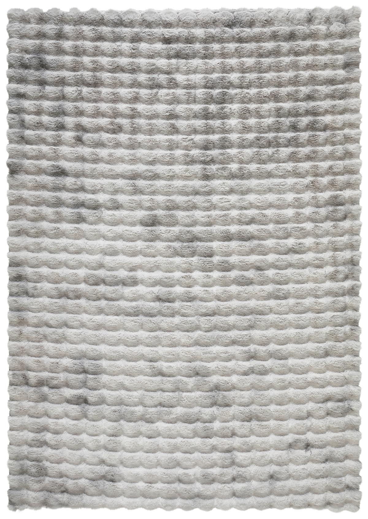 DYWAN Z WYSOKIM RUNEM BUBBLES - szary, Design, tkanina (130/190cm) - Novel