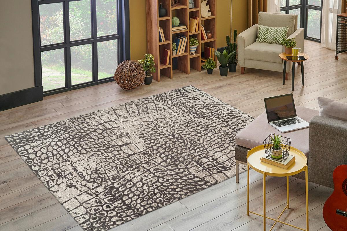 Flachwebeteppich Davio 300 - Grau, Konventionell, Textil (160/230cm) - Kayoom