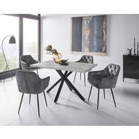 TISCHGRUPPE CLEO II G - Anthrazit, MODERN, Holzwerkstoff/Textil (140/76/90cm) - P & B