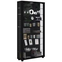 Vitrine Lumo Maxi Schwarz - Transparent/Schwarz, Design, Glas/Holzwerkstoff (59/113/18cm) - MID.YOU
