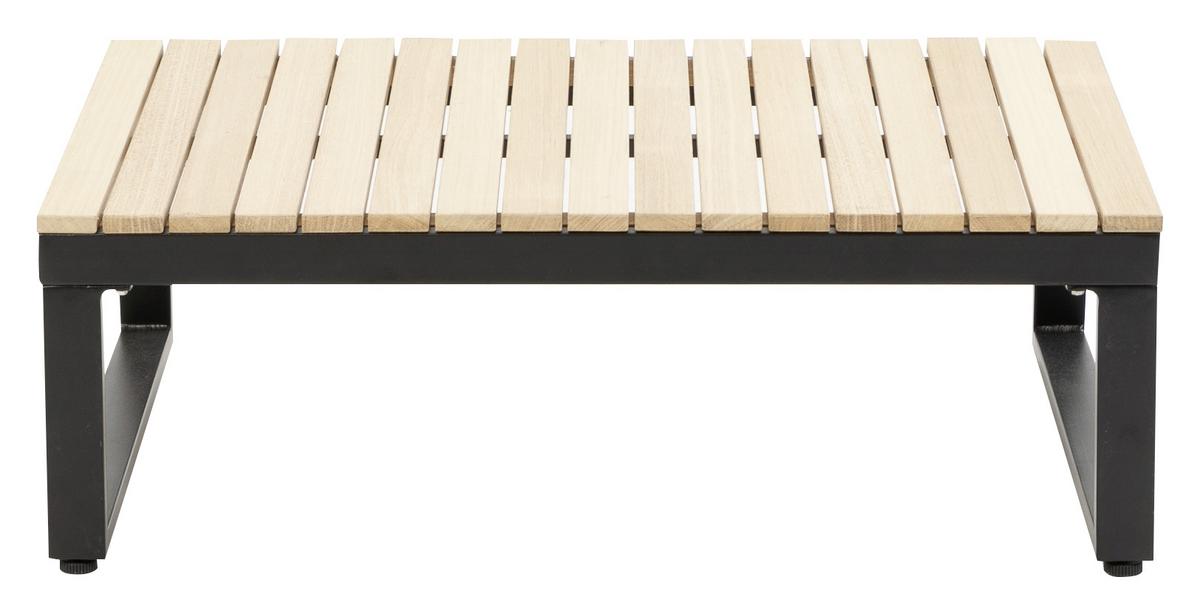 Loungegarnitur 3-tlg Rio Echtholz/Metall mit Kissen - Anthrazit/Braun, MODERN, Holz/Textil (178/68/228,5cm) - Gardenson