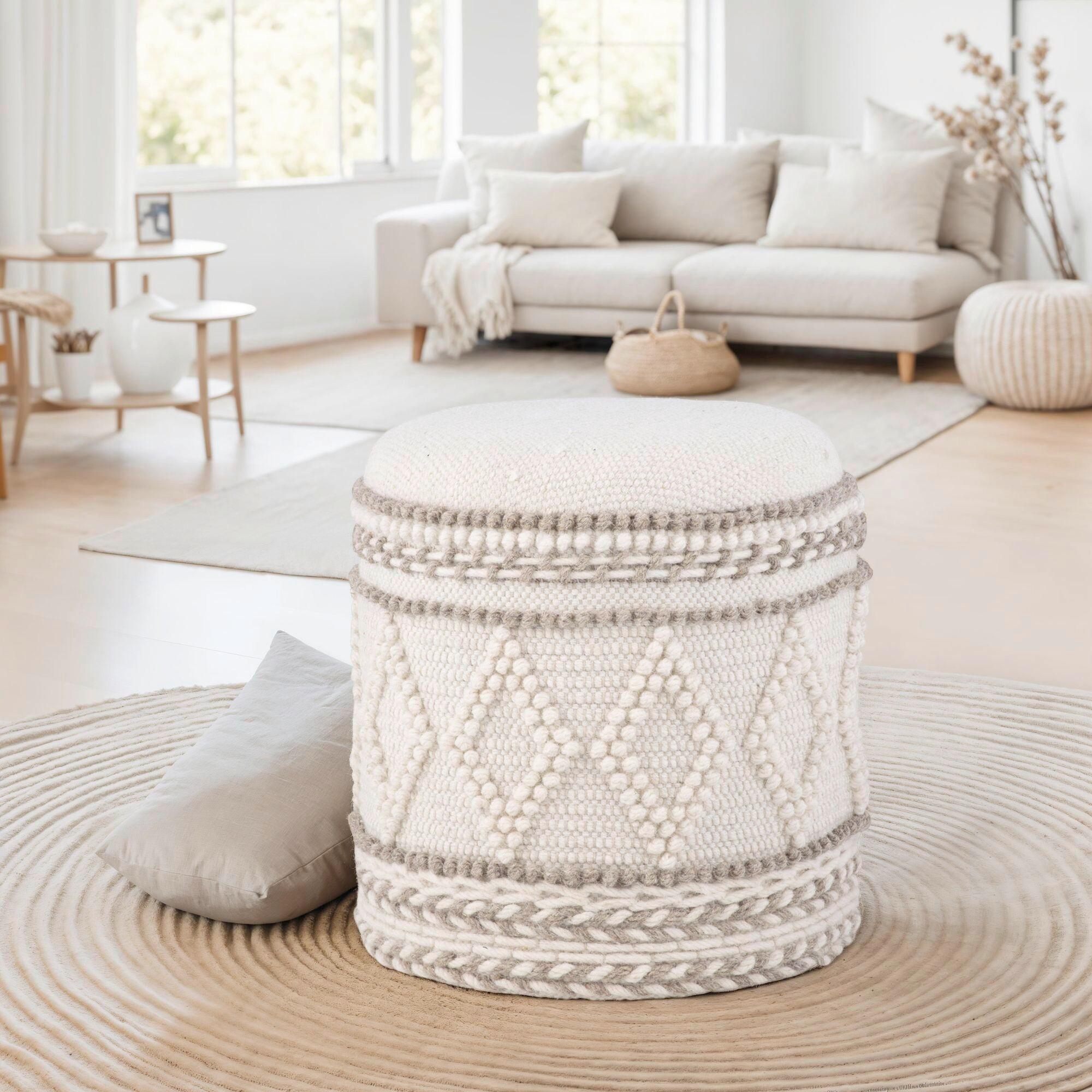 HOCKER WL7.419 - Creme, Basics, Textil (40/45/40cm) - Livetastic