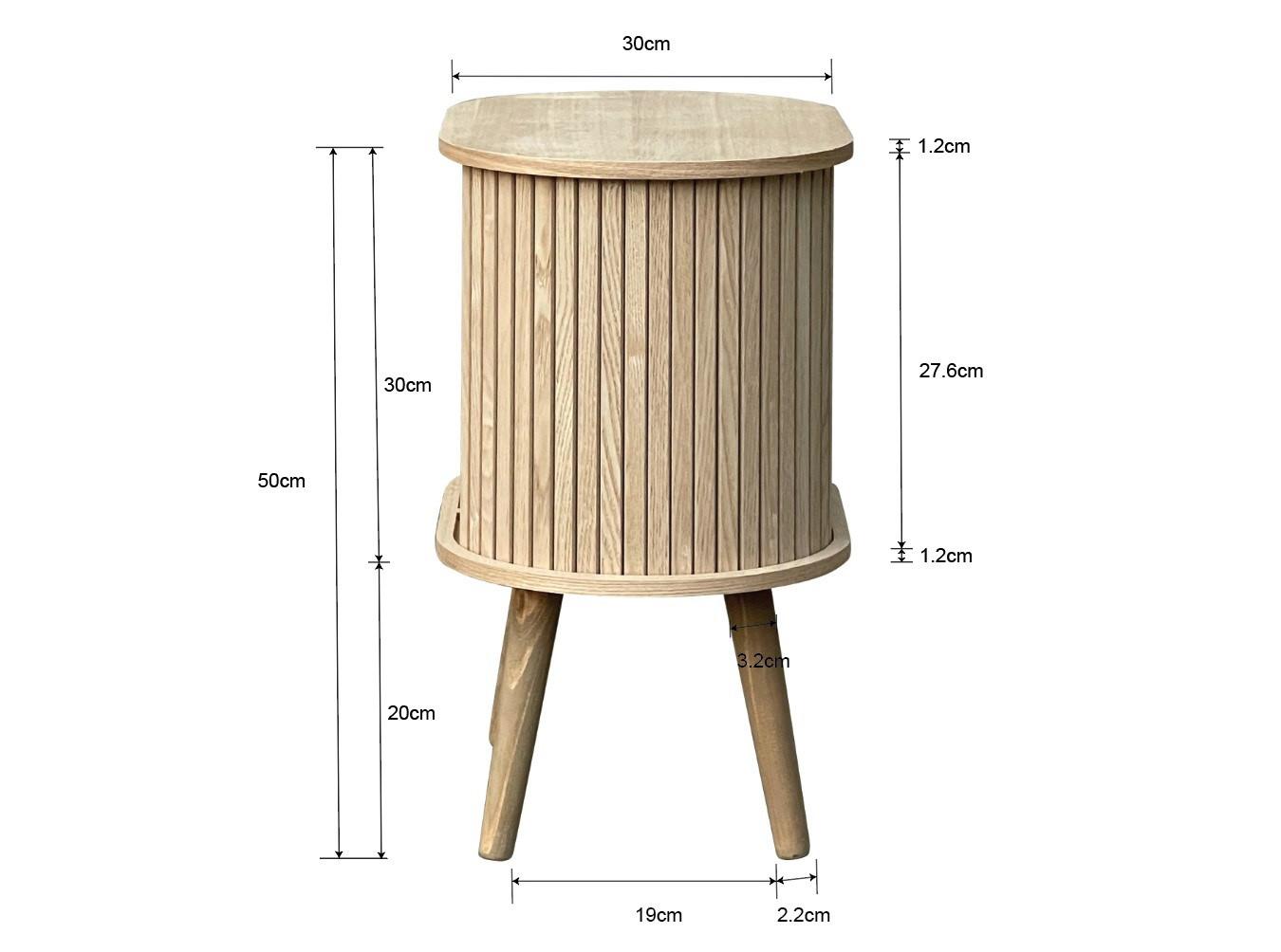SIDOBORD SKANDY - naturfärgad, Modern, trämaterial/trä (40/50/30cm) - Premium Living