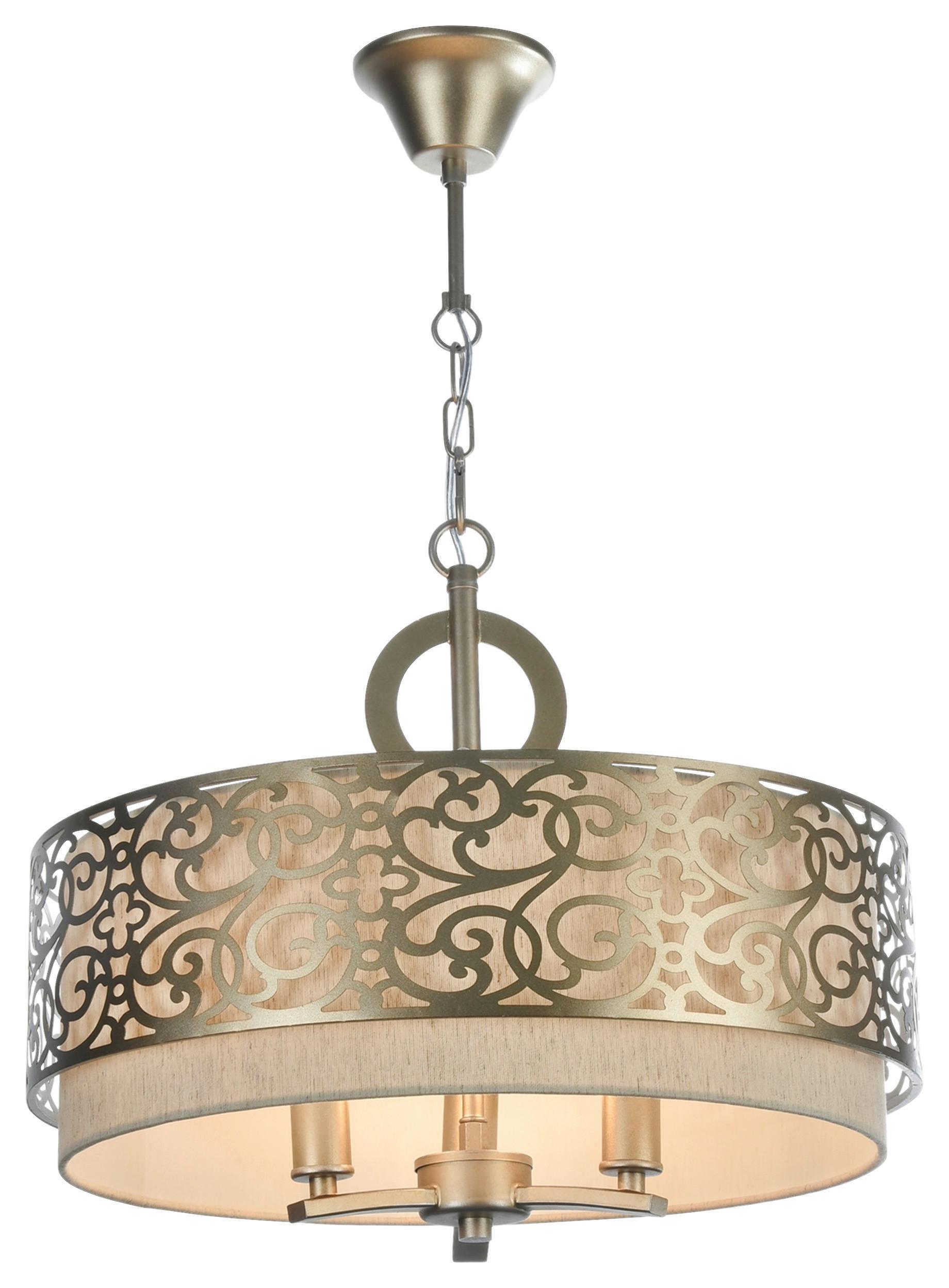 Pendelleuchte Venera - Messingfarben, Basics, Textil/Metall (46,4/39cm) - MAYTONI