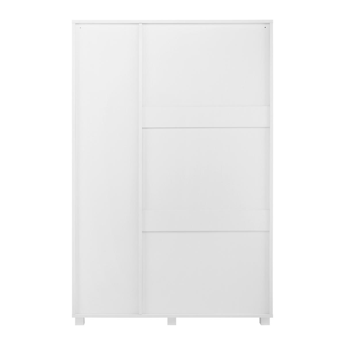 Drehtürenschrank Milo Weiß ca. 115x176x55 cm - Silberfarben/Weiß, MODERN, Holz/Metall (115/176/55cm) - Bessagi Home
