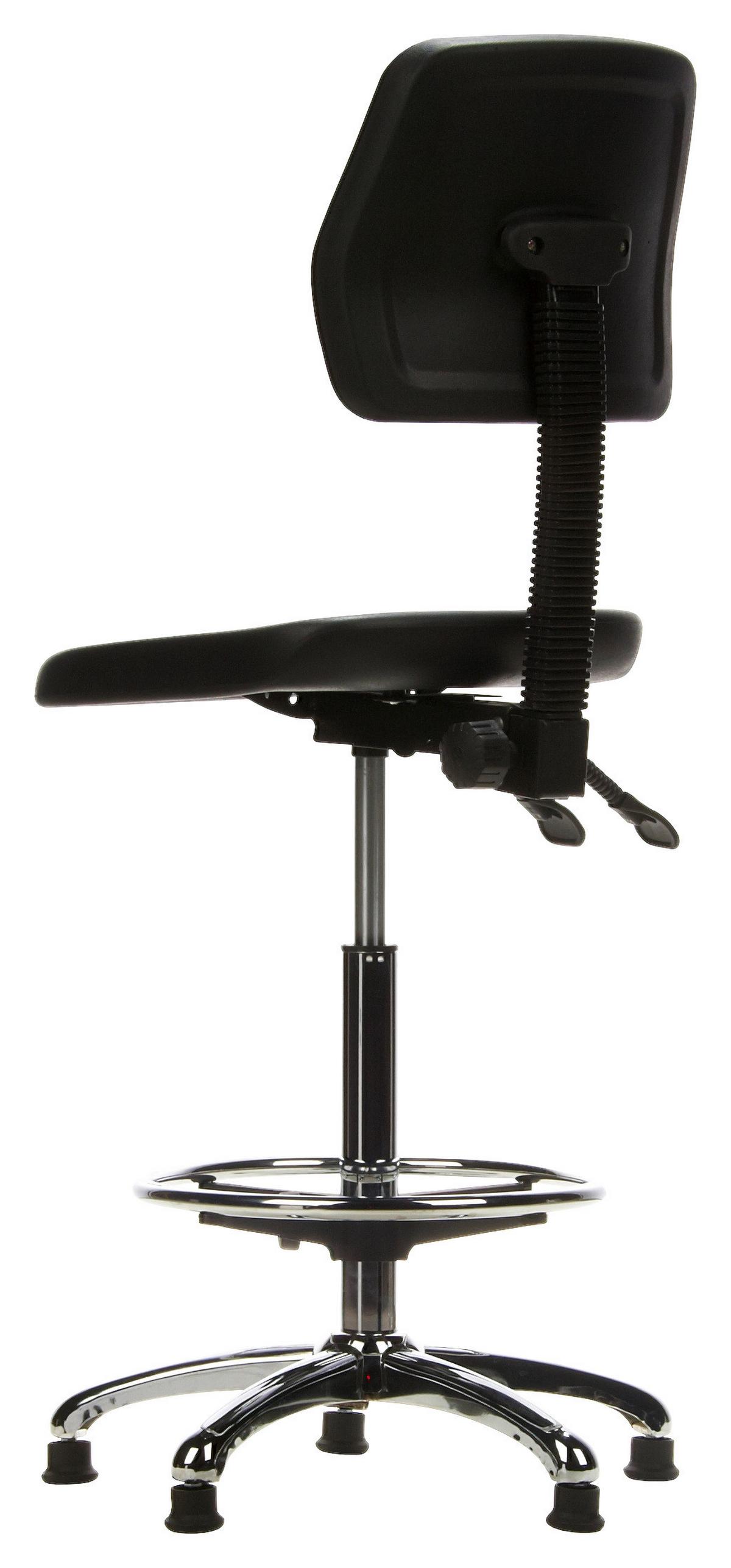 Bürohocker Top Work 11 Schwarz/Chromfarben - Chromfarben/Schwarz, MODERN, Kunststoff/Metall (42/129/40cm) - MID.YOU