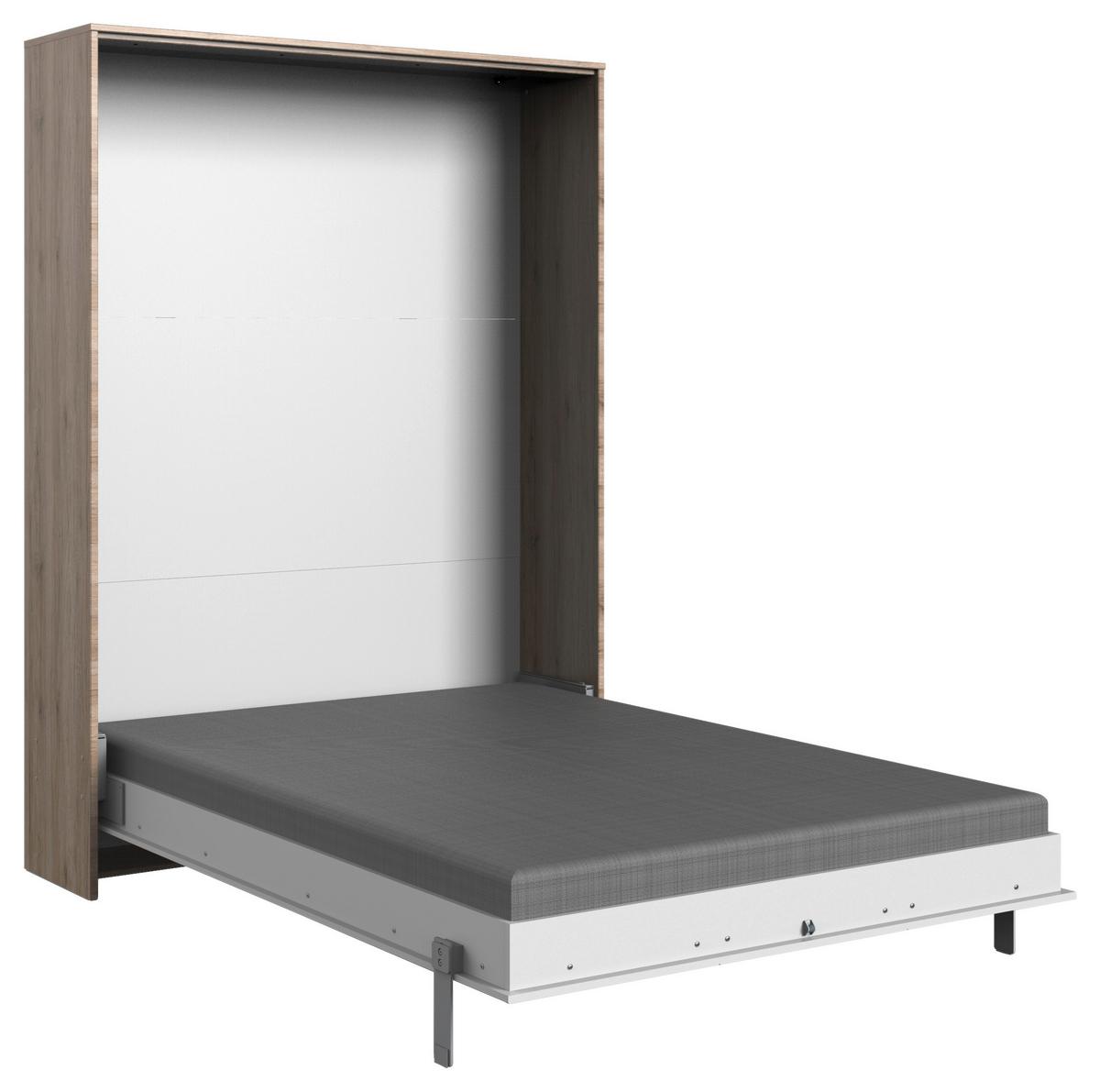 Klappbett Juist ca. 140x200 cm Weiß/Eiche - Eichefarben/Weiß, KONVENTIONELL, Holz/Holzwerkstoff (140/200cm) - MID.YOU