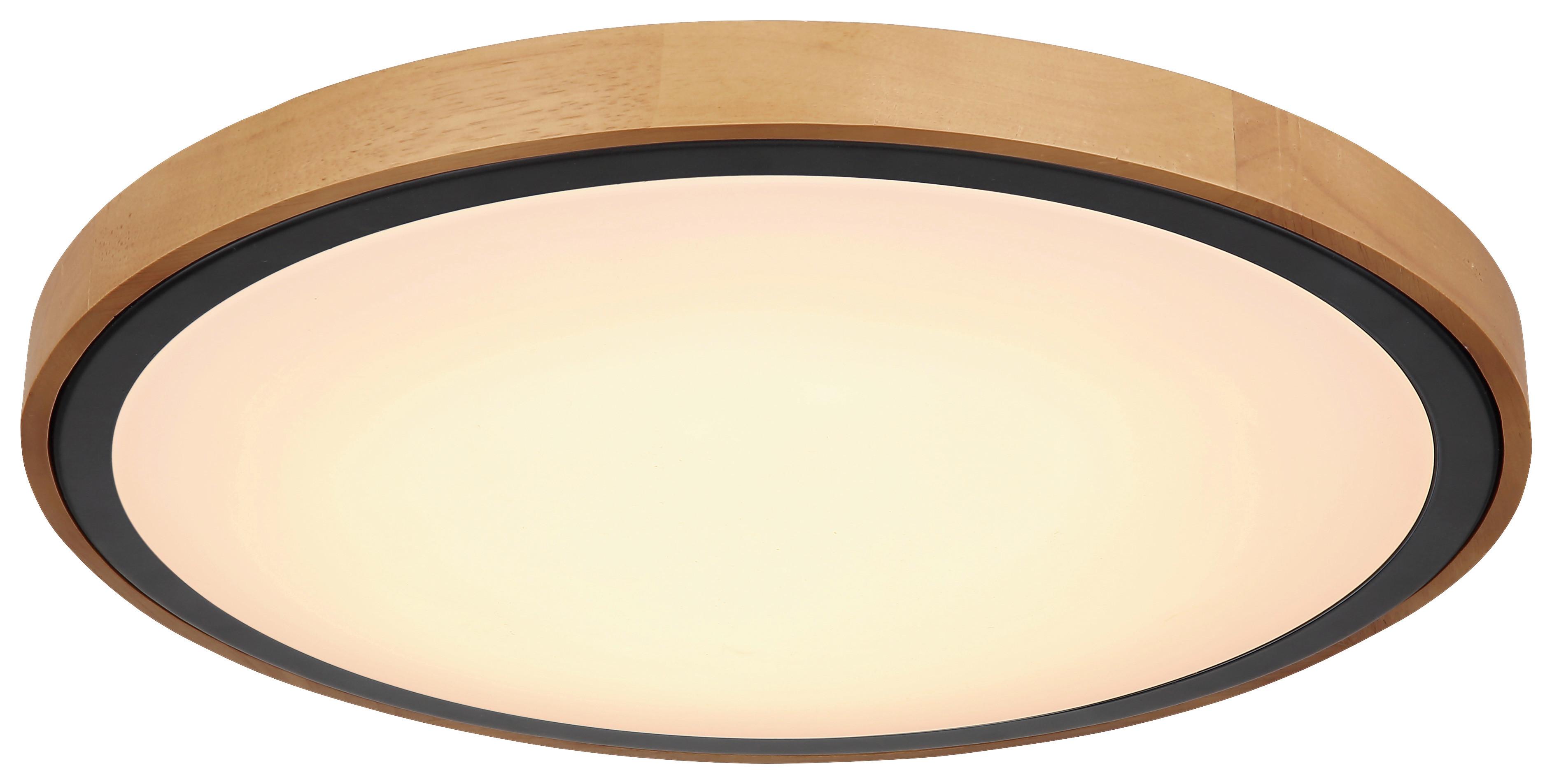 LAMPA SUFITOWA LED GRADEN - kolor ciemnego dębu/czarny, Design, tworzywo sztuczne/metal (43,7/11cm)