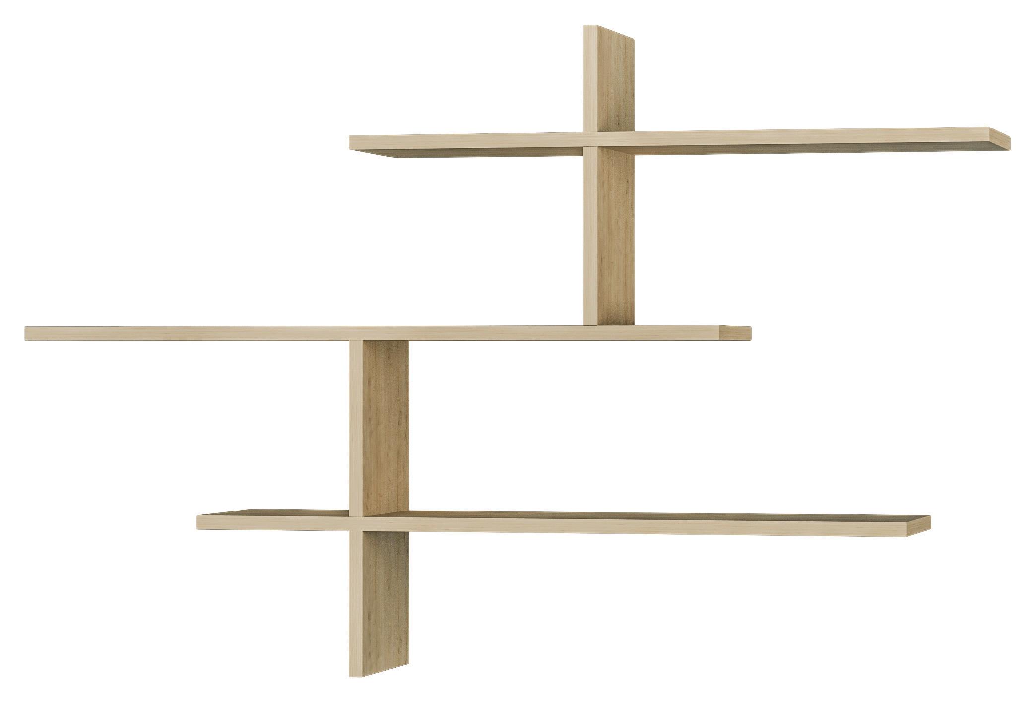 Stenski Regal Leo - barve hrasta, Design, leseni material (123/81/22cm) - Livetastic