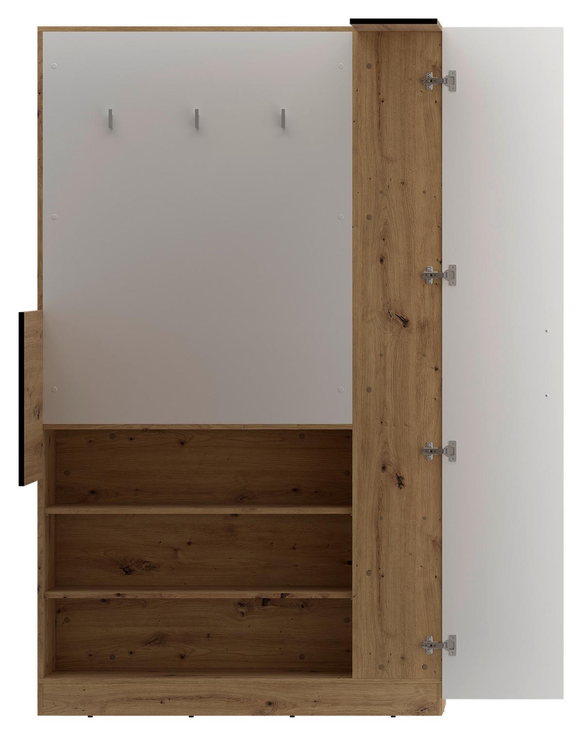 Ormar Kutni Box - bijela/hrast Artisan, Moderno, drvni materijal (150/205/120cm) - Modern Living