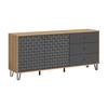 Sideboard Prisma Anthrazit/Eiche Artisan - Anthrazit/Schwarz, Design, Holzwerkstoff/Kunststoff (170/76/40cm) - Livetastic