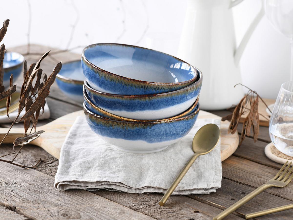 Set Posod Cascade Blue, 6-Delni - modra/bela, Design, keramika (16,5cm) - Creatable