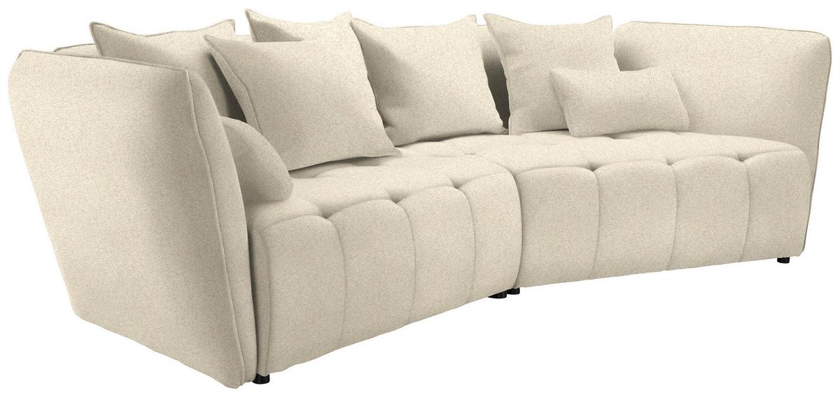 Boxspringsofa Sofi Creme - Creme/Schwarz, MODERN, Textil (294/93/152cm) - Premium Living