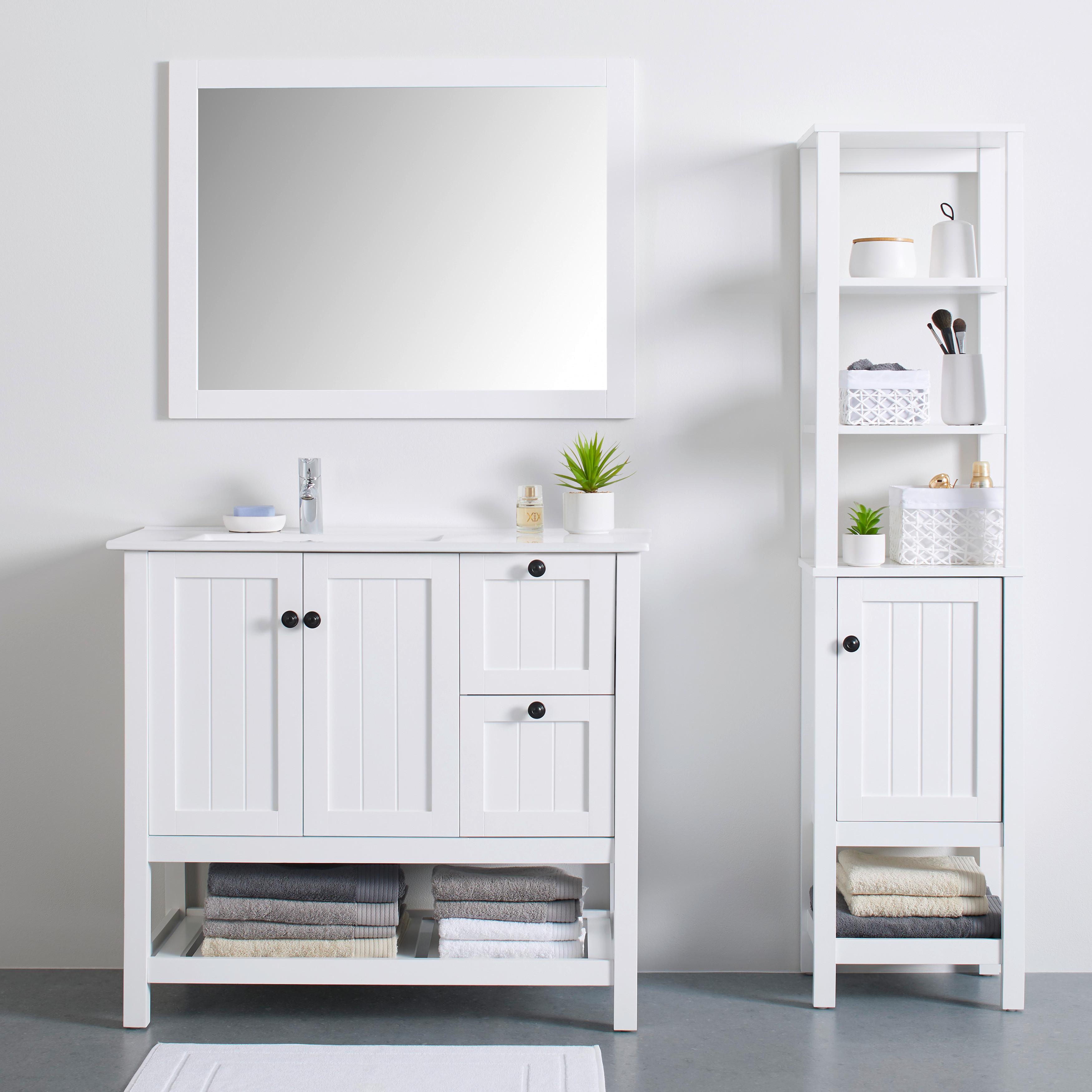 Unterschrank "Erica", weiß - Schwarz/Weiß, MODERN, Metall (91,4/86/45,7cm) - Bessagi Home