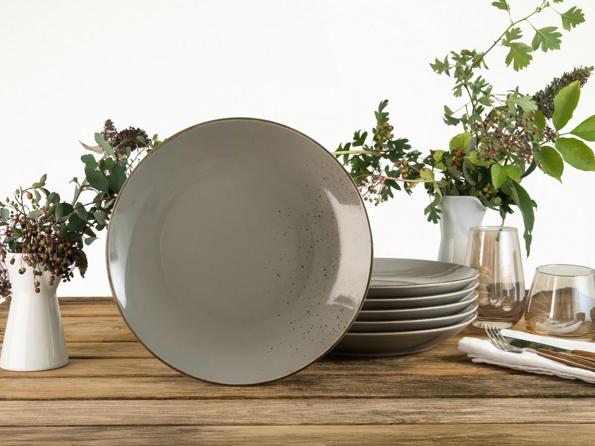 Speisetellerset 22045 Nature Collection - Grau, Trend, Keramik (27cm) - Creatable