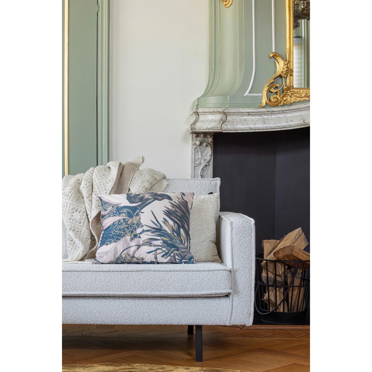 2,5- Sitzer Sofa Rodeo Naturfarben B: 190cm - Schwarz/Naturfarben, Design, Textil/Metall (190/85/86cm) - Livetastic