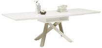 Kihúzható Asztal Theo - Nikkel/Fehér, modern, Faalapú anyag/Fém (180-240/90/76cm) - Modern Living