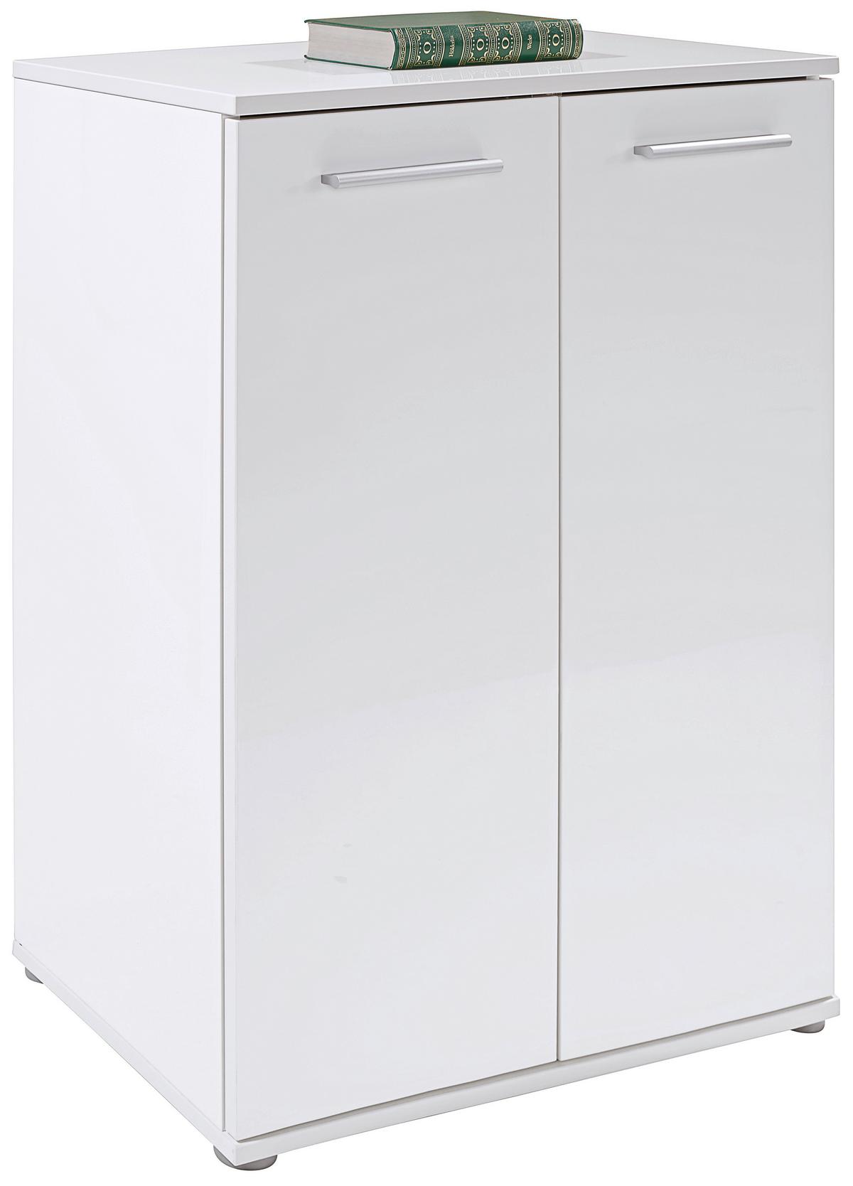 Komoda Christian New 1 - bijela/boje aluminija, Moderno, drvni materijal/plastika (60/85/35cm) - Modern Living
