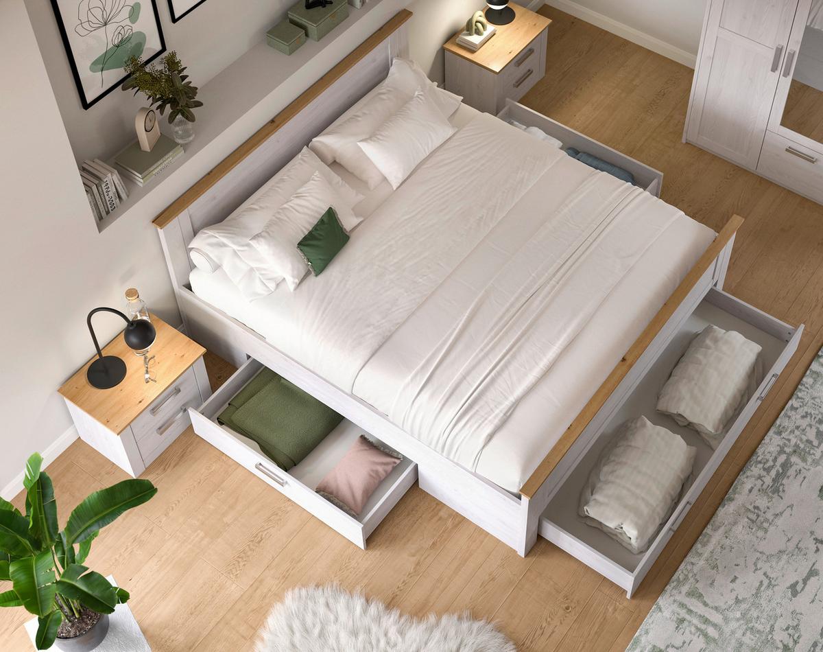 Schlafzimmer VERONA 3-teilig Lärchefarben, Eiche Artisan - Lärchefarben/Eiche Artisan, ROMANTIK / LANDHAUS, Holzwerkstoff - Livetastic