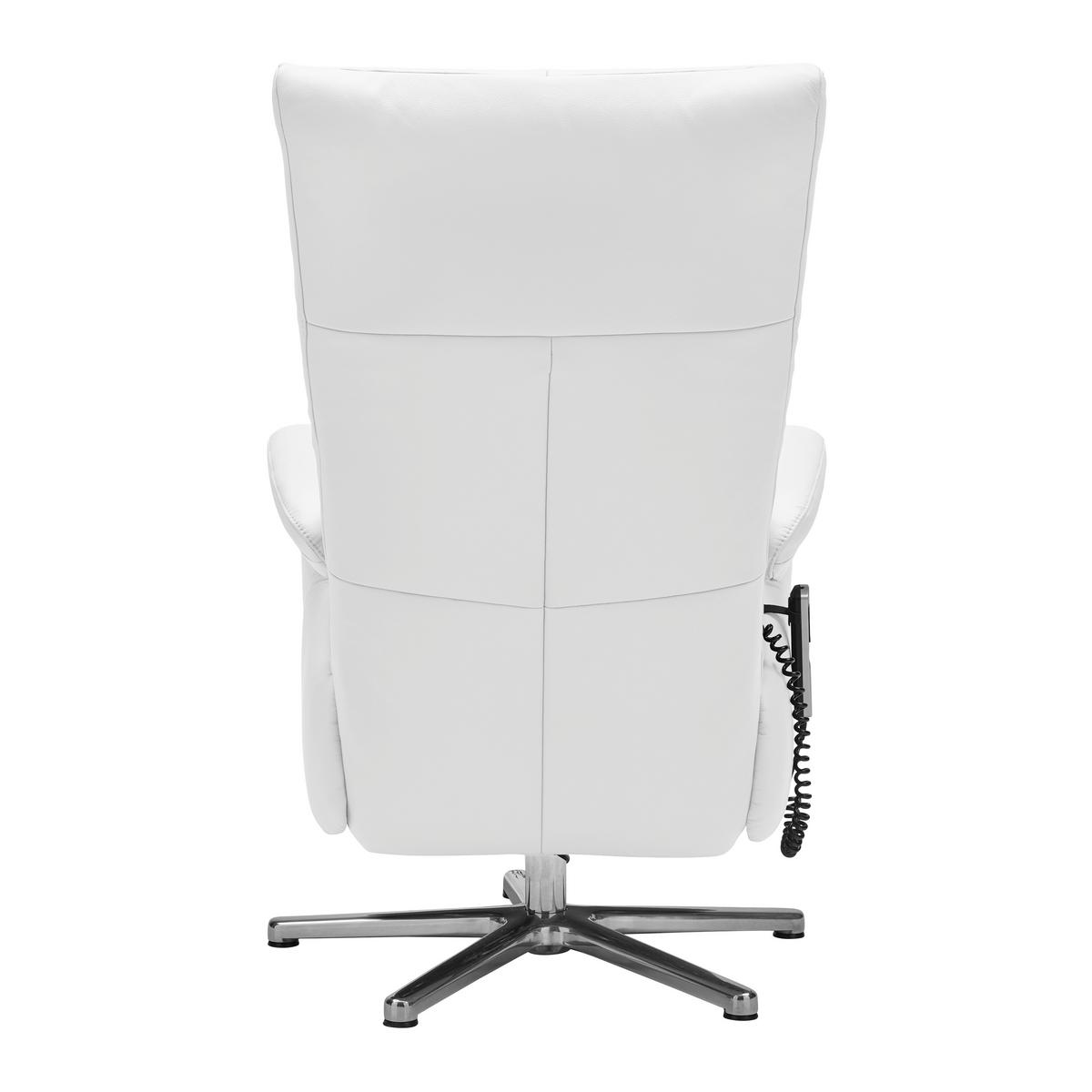 Relaxsessel Sitting 2 Weiß - Chromfarben/Weiß, MODERN, Leder (70/111/80cm) - Premium Living