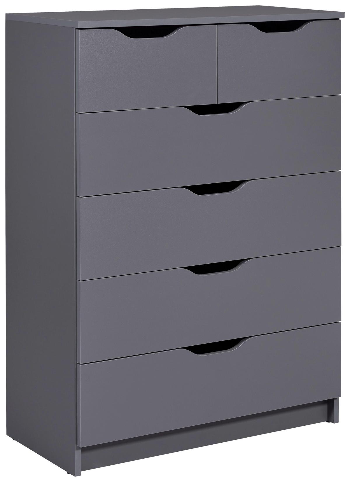 Kommode Silenzia Graphit - Graphitfarben, Design, Holzwerkstoff (82/112/40cm) - Livetastic