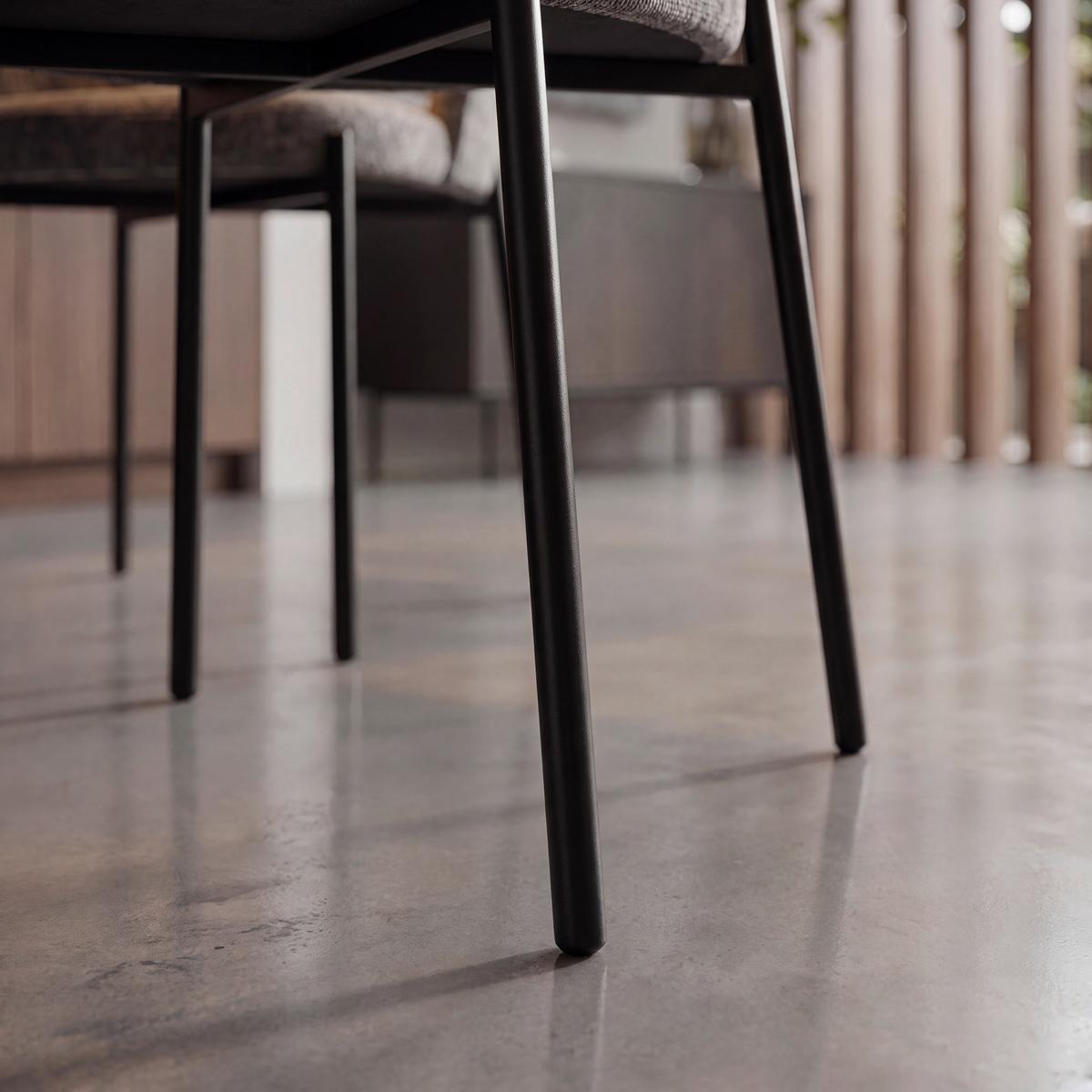 Stuhl Nadiya Braun Leinenoptik Gepolstert - Schwarz/Braun, MODERN, Holz/Textil (52/78/56cm) - Bessagi Home