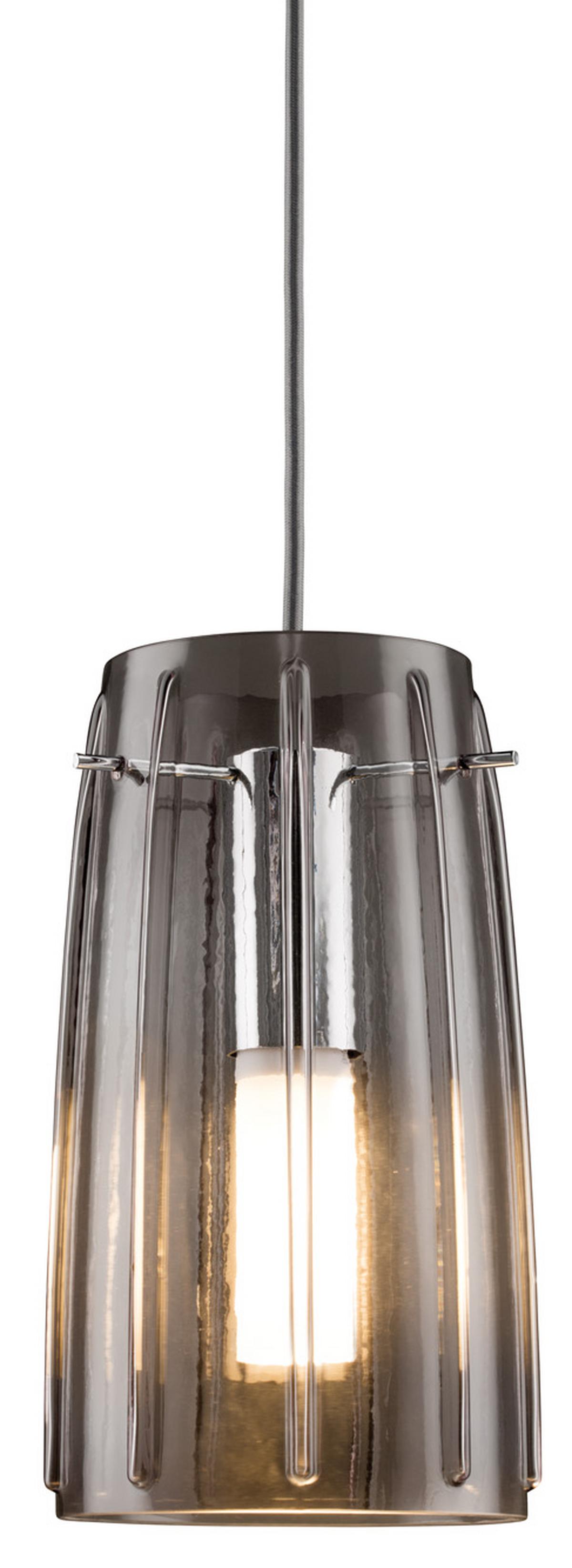 Schienensystem-Leuchtenschirm Drio aus Rauchglas - Design, Glas (28cm) - Paulmann