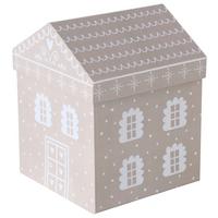 Dekobox Villana I In Weiss/beige - Weiss/Beige, Romantik / Landhaus, Papier (12,5/16/12,5cm) - Premium Living