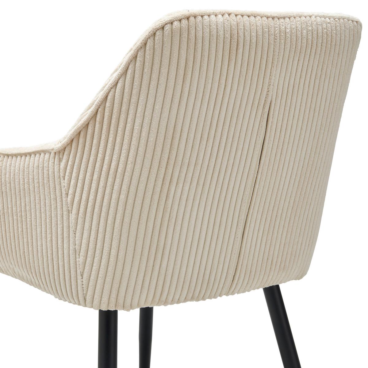 KRZESŁO Z PODŁOKIETNIKAMI KATI - beżowy/czarny, Lifestyle, metal/tkanina (56/83/62cm) - MID.YOU