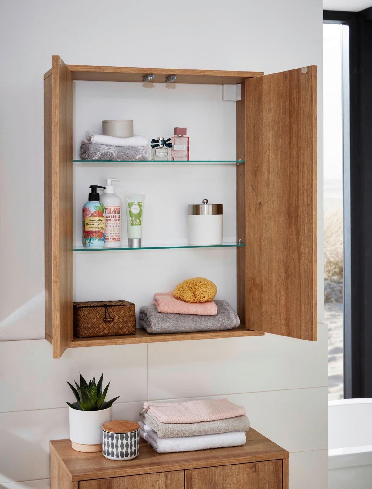 Hängeschrank "Finn" , eiche - Eichefarben, MODERN, Glas/Holzwerkstoff (60/75/18,5cm) - MID.YOU