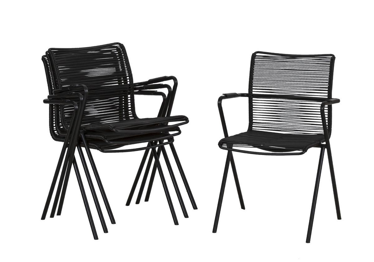 Vrtni Stol Alpha Rope, 4-Delni Set, Antracit - črna/antracit, Basics, kovina/umetna masa (55/57/83cm) - Acamp