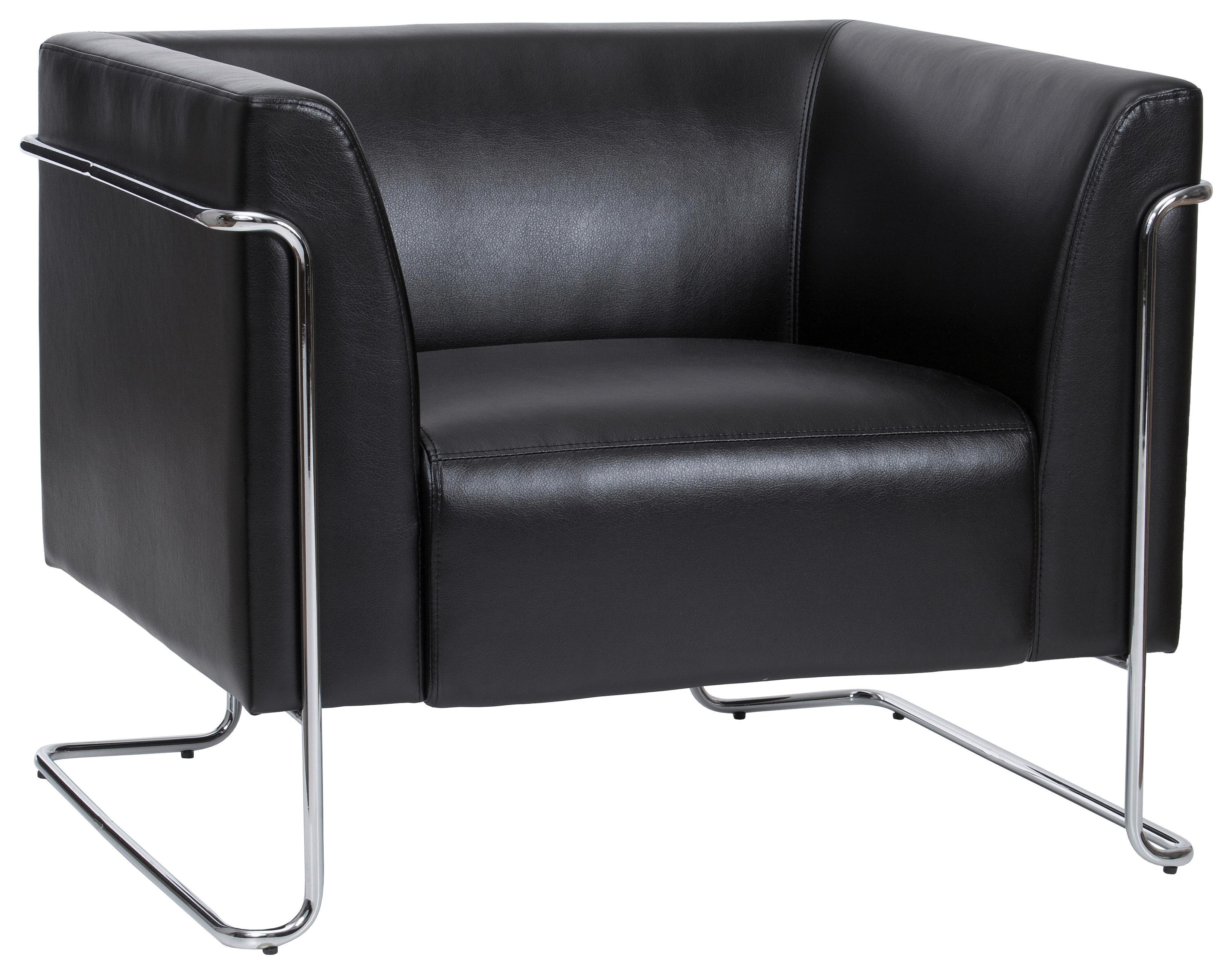 Fotelj Curacao, Črna - barve kroma/črna, Moderno, kovina/tekstil (88/74/74cm) - MID.YOU