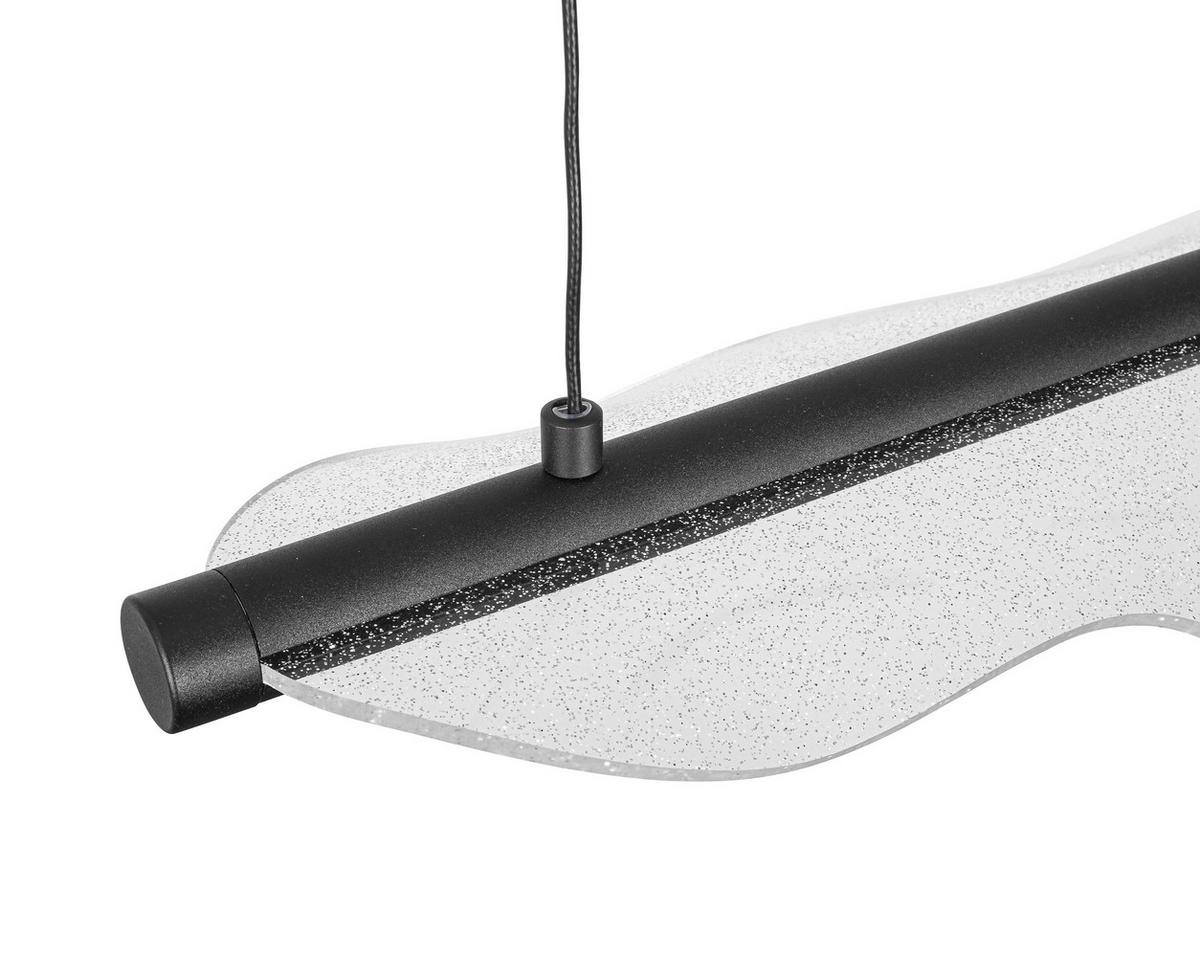 LED-Hängeleuchte Neu Schwarz max. 24 Watt - Transparent/Schwarz, MODERN, Kunststoff/Metall (60/28/120cm) - Modern Living