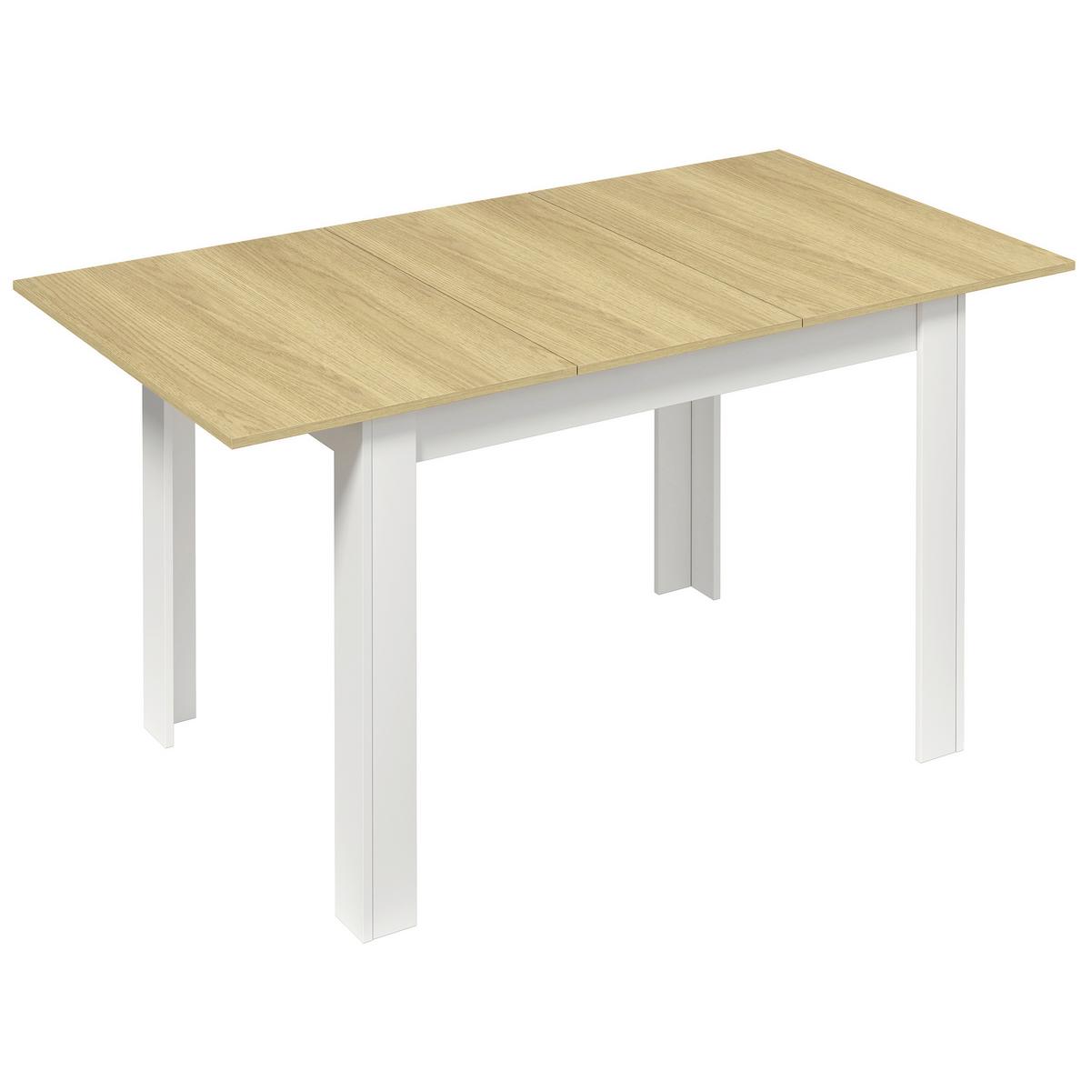 Esstisch Vcm Esstisch"pesoli"120/160x80 - Honigeiche/Weiss, Modern, Holzwerkstoff (109-149/80/75,5cm) - MID.YOU