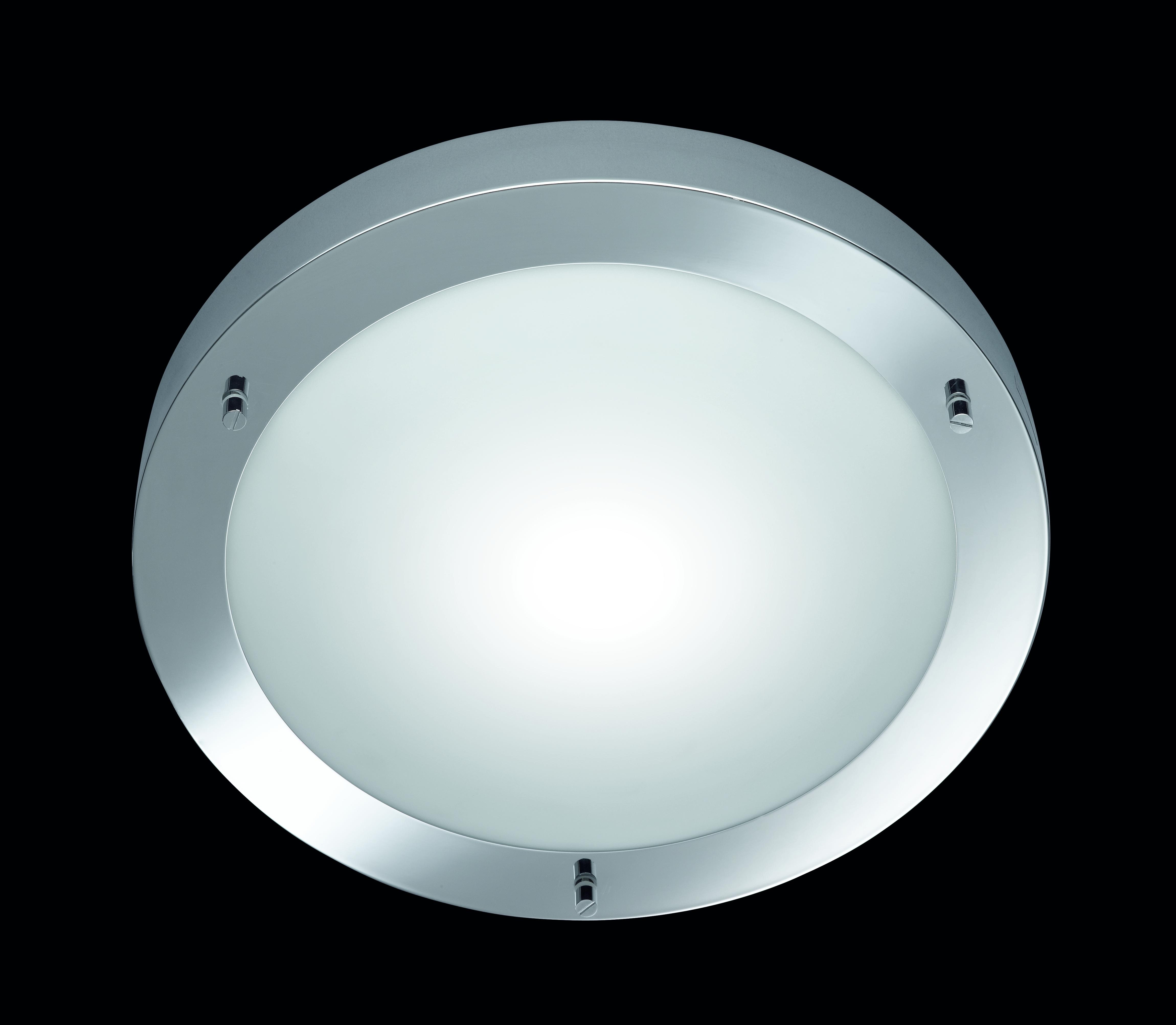 Badezimmer-Deckenleuchte Condus in Weiß/Chrom max. 60 W - Chromfarben/Weiß, Basics, Glas/Metall (31,5/8,0cm) - Trio Leuchten