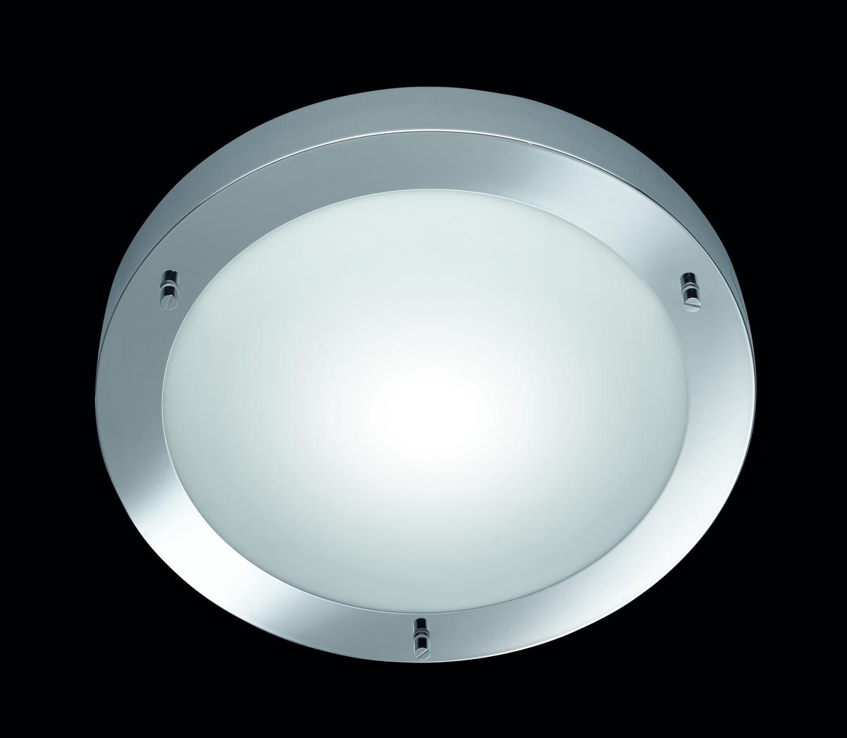 Badezimmer-Deckenleuchte Condus in Weiß/Chrom max. 60 W - Chromfarben/Weiß, Basics, Glas/Metall (31,5/8,0cm) - Trio Leuchten